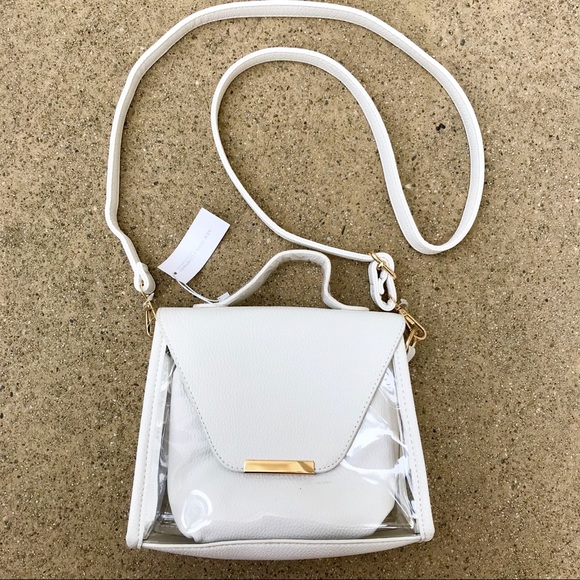 New York & Company Handbags - NWT White & Clear Vinyl crossbody purse
